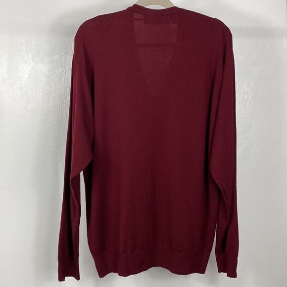 Bobby Jones Maroon Wool V-neck Pullover Sweater Size L - Picture 4 of 9